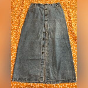 vintage denim maxi skirt